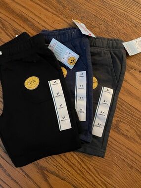 Kids 3-Pack Cotton Shorts - Black, Navy & Charcoal, 5T, nwt